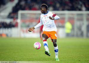 Yanga Mbiwa sous le maillot montpelliérain en 2012.