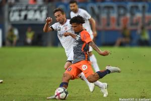 Keagan Dolly (MHSC) a repris l'entraînement collectif en milieu de semaine.