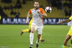 Petar Skuletic, l'avant-centre du Montpellier HSC.