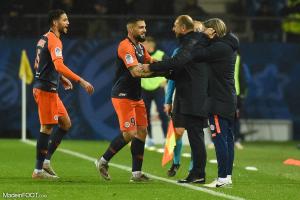 Le groupe du Montpellier HSC pour le match face à Reims Sainte-Anne.