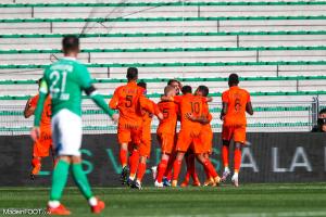 Les joueurs montpelliérains célébrant un but