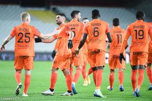 Les joueurs montpelliérains célébrant un but