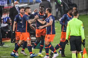 Les joueurs montpelliérains célébrant un but